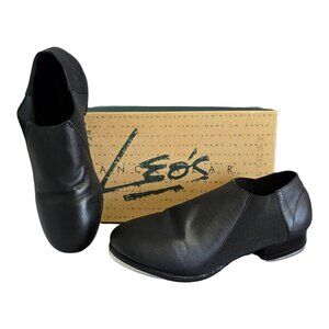 Leo's Dancewear Slip On Jazz Tap Dance Shoes Style 5068 Black Adult's Size 6.5
